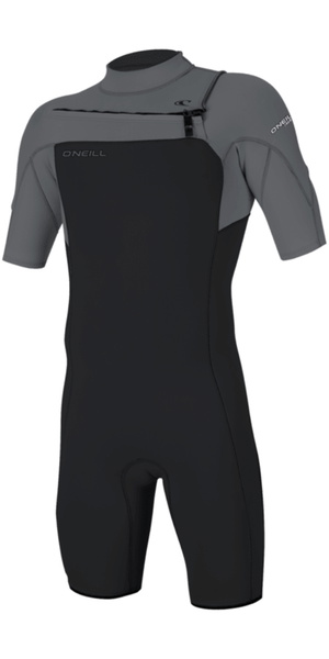 2026 O'Neill Mens Hammer 2mm Chest Zip Shorty Wetsuit 4927 - Tempered Steel / Smoke / Smoke